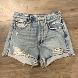 AGOLDE Distressed Denim Shorts